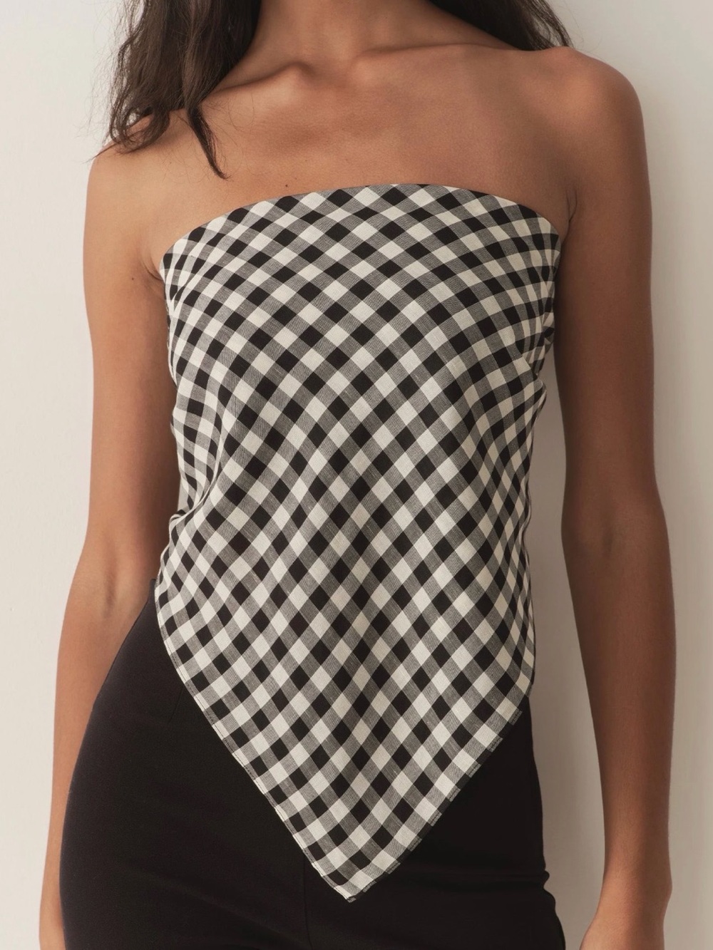 Doen Grande Penny Bandana in Black Marilyn Gingham